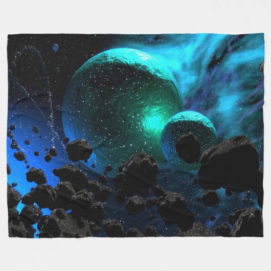 Cosmic Nebula Voyage Fleece Blanket (Vorderseite (Horizontal))