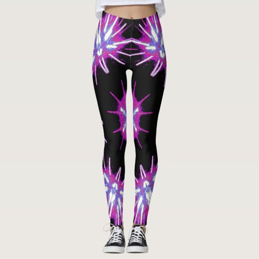 Cosmic Neon Starburst Leggings (Vorderseite)