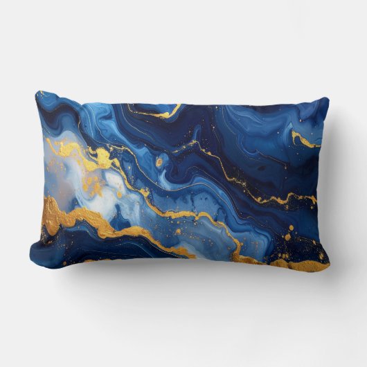 Cosmic Night Marble Abstract Cushion Lendenkissen (Vorderseite)