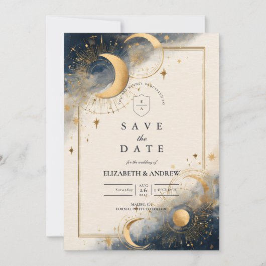 Cosmic Night Wedding Save The Date (Vorderseite)