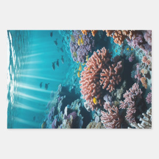 Cosmic Ocean Coral Reef Wrapping Paper Geschenkpapier Set