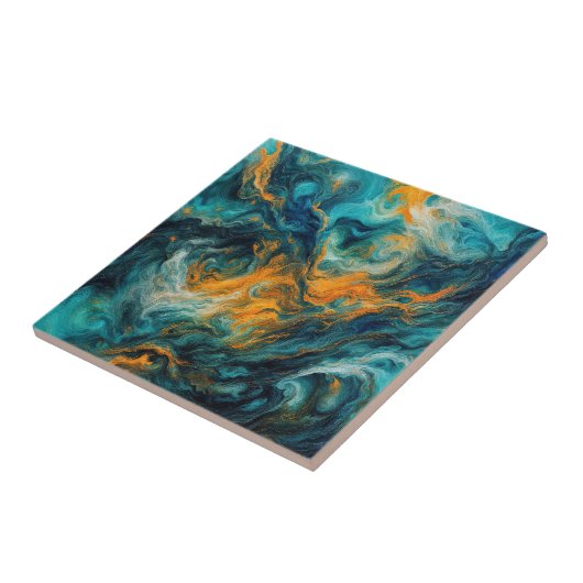 Cosmic Ocean Square - Abstrakte Farben Fliese (Seite)