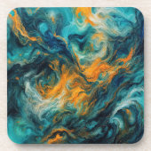Cosmic Ocean Square - Abstrakte Farben Getränkeuntersetzer (Vorderseite)