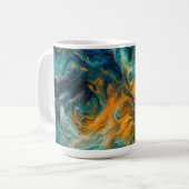 Cosmic Ocean Square - Abstrakte Farben Kaffeetasse (Vorderseite Links)