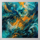 Cosmic Ocean Square - Abstrakte Farben Poster (Vorne)