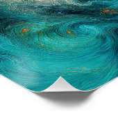 Cosmic Ocean Square - Abstrakte Farben Poster (Ecke)