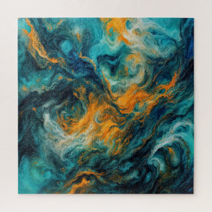 Cosmic Ocean Square - Abstrakte Farben Puzzle