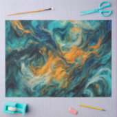 Cosmic Ocean Square - Abstrakte Farben Seidenpapier (Basteln)