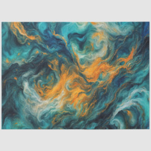 Cosmic Ocean Square - Abstrakte Farben Seidenpapier