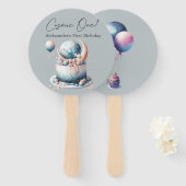 Cosmic One! Celestial 1st Boy Birthday Fächer (Vorne und Hinten)