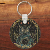 Cosmic Oracle Owl • Mystical Celestial Schlüsselanhänger (Vorderseite)