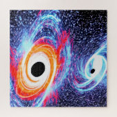 Cosmic Orange Red and Blue Black Holes Landschaft Puzzle (Horizontal)