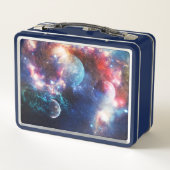 Cosmic Outer Space Galaxy Design Metal Lunch Box (Rückseite)