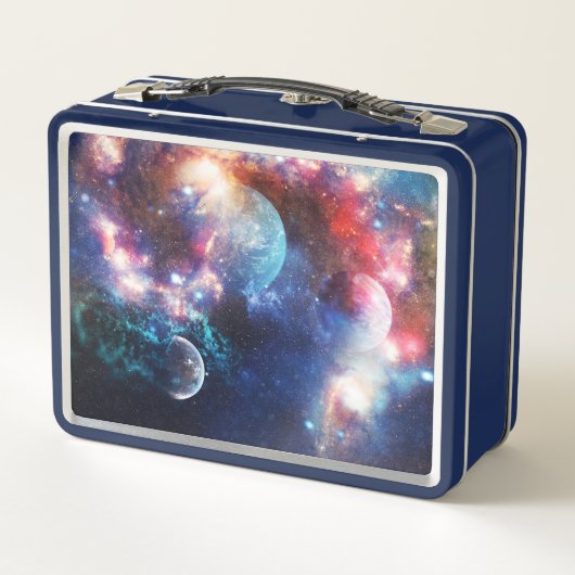 Cosmic Outer Space Galaxy Design Metal Lunch Box (Rückseite)