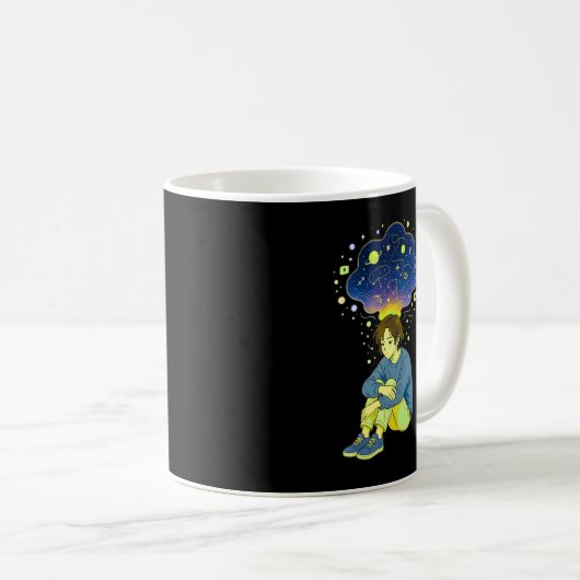 Cosmic Overthinking • Spiritual Mind Overflow Kaffeetasse (VorderseiteRechts)