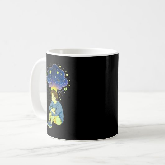 Cosmic Overthinking • Spiritual Mind Overflow Kaffeetasse (Vorderseite Links)
