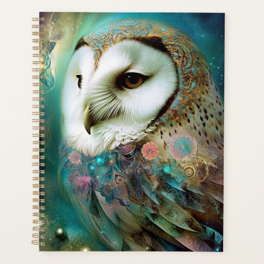 Cosmic Owl Fantasy Art Planer (Vorderseite)