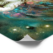 Cosmic Owl Fantasy Art Poster (Ecke)