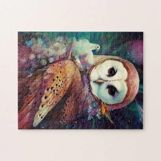 Cosmic Owl Fantasy Art Puzzle (Horizontal)