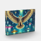 Cosmic Owl Nightscape - Ufos im Himmel Fotoblock (Links)