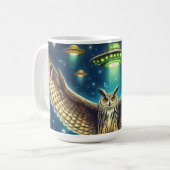 Cosmic Owl Nightscape - Ufos im Himmel Kaffeetasse (Vorderseite Links)