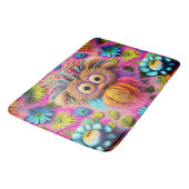 Cosmic Owl Trippy Hippie Psychedelic Original Badematte (Schrägansicht)