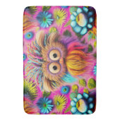 Cosmic Owl Trippy Hippie Psychedelic Original Badematte (Vorderseite Vertikal)