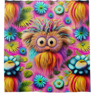 Cosmic Owl Trippy Hippie Psychedelic Original Duschvorhang