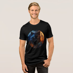 Cosmic Panther – Day and Night Fantasy Art Tri-Blend Shirt