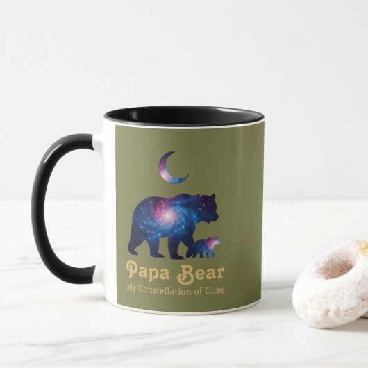 Cosmic Papa Bär & Jungtier Tasse (Mit Donut)