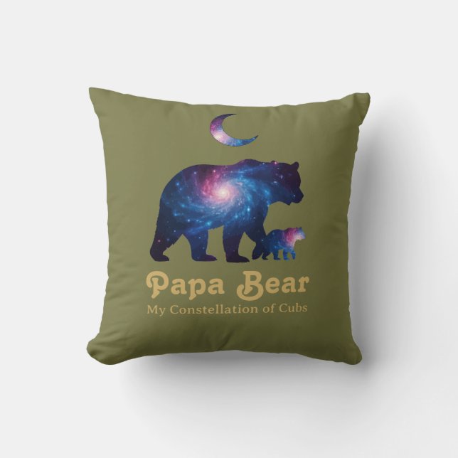 Cosmic Papa Bear & Cub Kissen (Vorderseite)