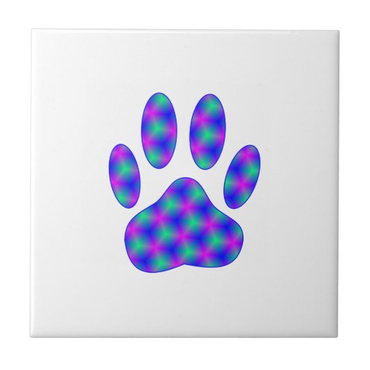 Cosmic Paw Print Fliese (Vorderseite)