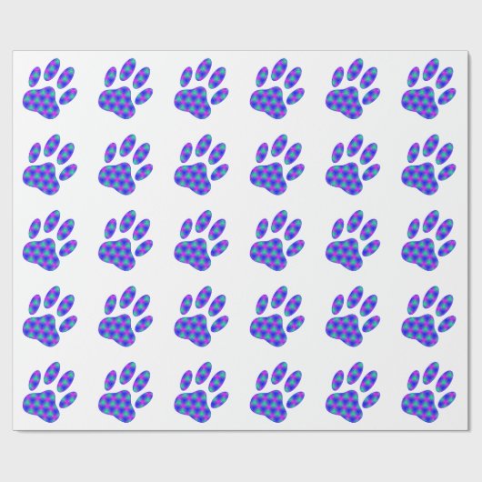 Cosmic Paw Print Geschenkpapier (Flach)