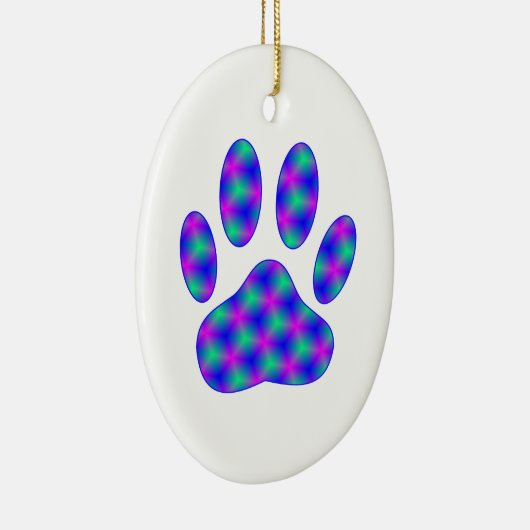 Cosmic Paw Print Keramik Ornament (Rechts)