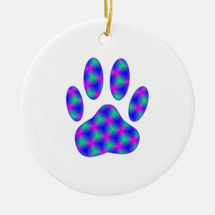 Cosmic Paw Print Keramikornament