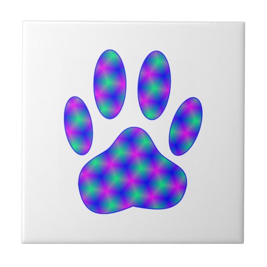 Cosmic Paw Print Pattern Fliese (Vorderseite)
