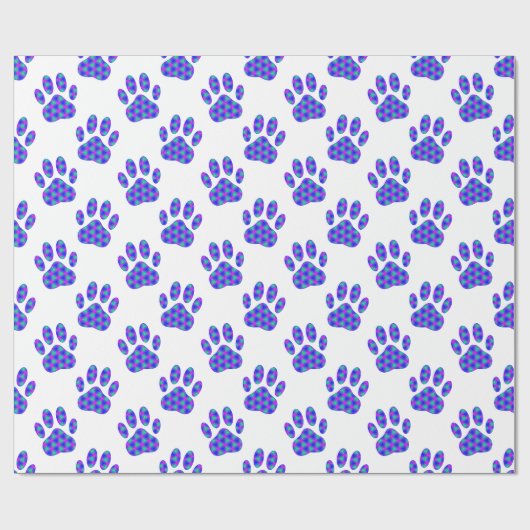 Cosmic Paw Print Pattern Geschenkpapier (Flach)