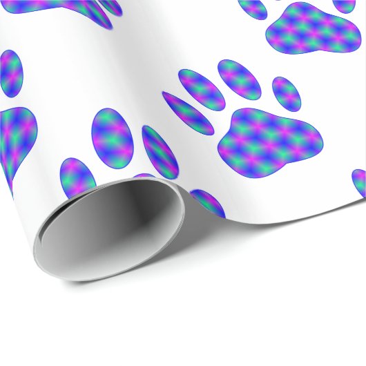 Cosmic Paw Print Pattern Geschenkpapier (Rolleneckpunkt)