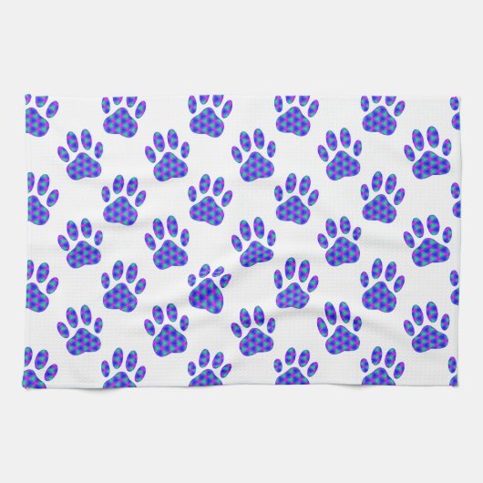 Cosmic Paw Print Pattern Geschirrtuch (Horizontal)