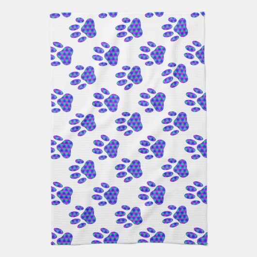 Cosmic Paw Print Pattern Geschirrtuch (Vertikal)