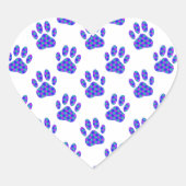 Cosmic Paw Print Pattern Herz-Aufkleber (Vorderseite)