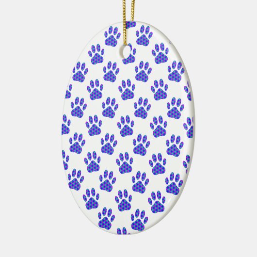 Cosmic Paw Print Pattern Keramik Ornament (Links)