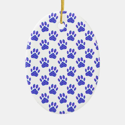 Cosmic Paw Print Pattern Keramik Ornament (Vorne)