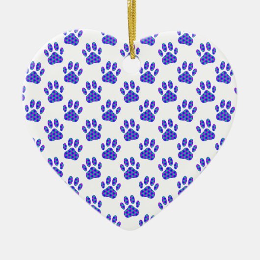 Cosmic Paw Print Pattern Keramikornament (Vorne)