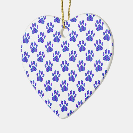 Cosmic Paw Print Pattern Keramikornament (Links)
