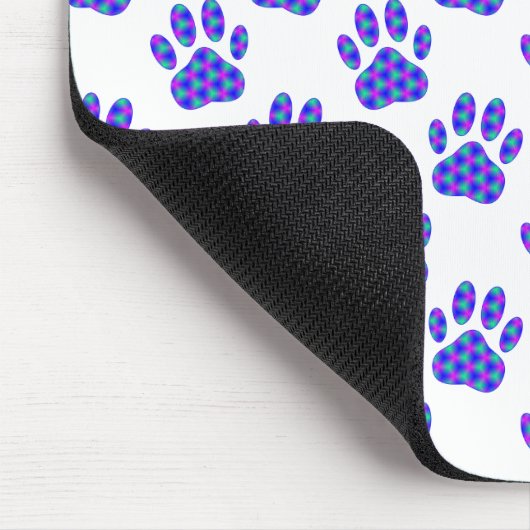 Cosmic Paw Print Pattern Mousepad (Ecke)