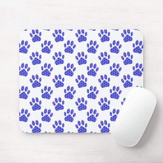 Cosmic Paw Print Pattern Mousepad (Mit Mouse)