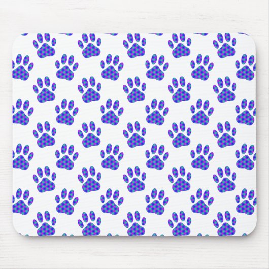 Cosmic Paw Print Pattern Mousepad (Vorne)
