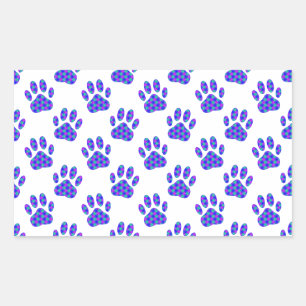 Cosmic Paw Print Pattern Rechteckiger Aufkleber
