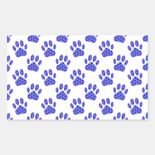 Cosmic Paw Print Pattern Rechteckiger Aufkleber (Vorderseite)